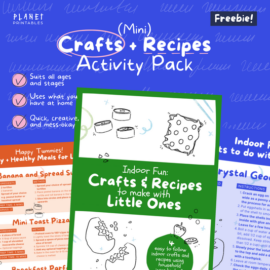 (Mini) Crafts + Recipes Activity Pack (PDF Freebie!)