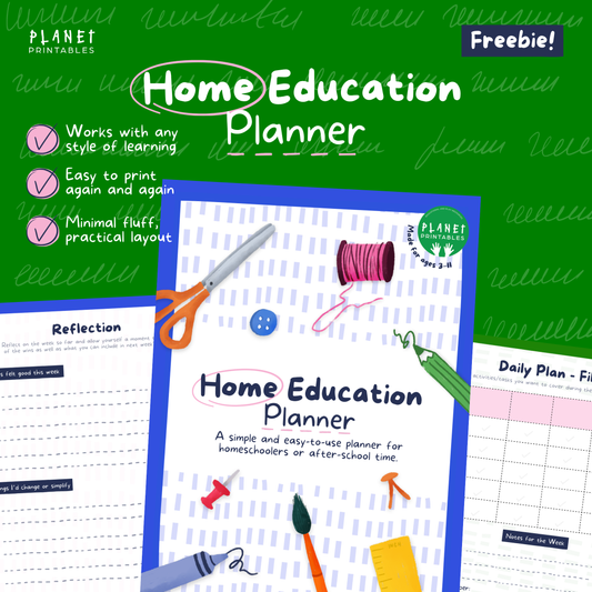 Home Education Planner (PDF Freebie!)